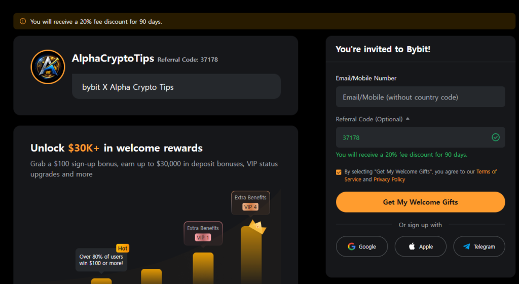 bybit Referral Code Sign Up Screen